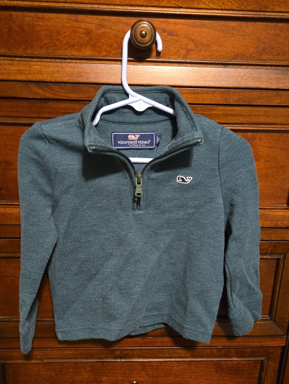 Vineyard Vines Kids Slate Teal Quarter-Zip Pullover